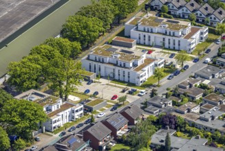 Aerial view, Schützenstraße development area, green roof, Hamm, Ruhr area, North Rhine-Westphalia,