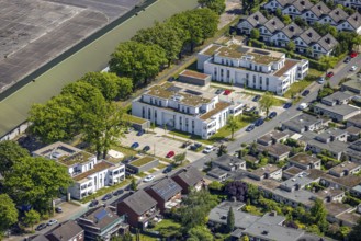 Aerial view, Schützenstraße development area, green roof, Hamm, Ruhr area, North Rhine-Westphalia,