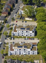 Aerial view, Schützenstraße development area, green roof, Hamm, Ruhr area, North Rhine-Westphalia,