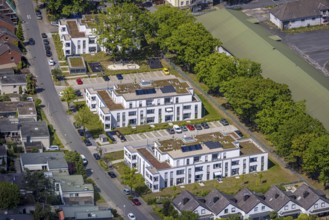 Aerial view, Schützenstraße development area, green roof, Hamm, Ruhr area, North Rhine-Westphalia,