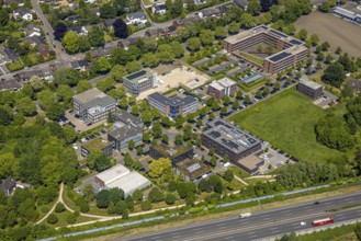 Aerial view, Schloss Berge office park with Gelsenkirchen tax office, Ludwig-Erhard-Straße