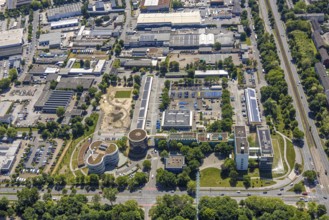 Aerial photo, Gelsenwasser AG Campus, water supply company, Erle, Gelsenkirchen, Ruhr area, North