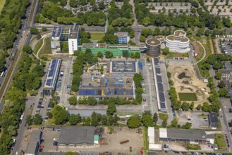 Aerial photo, Gelsenwasser AG Campus, water supply company, Erle, Gelsenkirchen, Ruhr area, North
