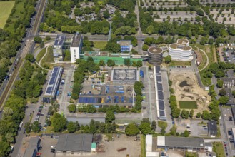 Aerial photo, Gelsenwasser AG Campus, water supply company, Erle, Gelsenkirchen, Ruhr area, North