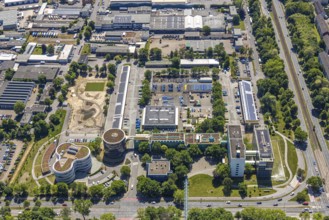 Aerial photo, Gelsenwasser AG Campus, water supply company, Erle, Gelsenkirchen, Ruhr area, North