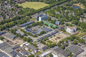 Aerial photo, Gelsenwasser AG Campus, water supply company, Erle, Gelsenkirchen, Ruhr area, North