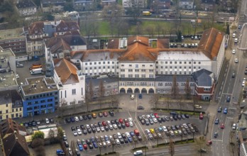 Aerial view, Johanniter-Kliniken Hamm general hospital, Santa-Monica-Platz car park Königstraße car