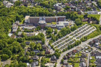 Aerial view, BarbaraKlinik, Heessen, Hamm, Ruhr area, North Rhine-Westphalia, Germany