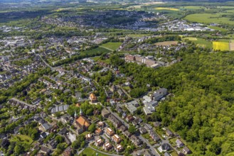 Aerial view, residential area with St. Stephanus Church, St. Stephanus retirement home and St.