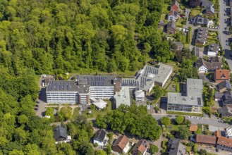 Aerial view, residential area with St Stephanus retirement home, Heessen district, Hamm, Ruhr area,