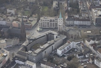 Aerial view, city centre view with Heinrich-König-Platz, Ebertstraße and Bahnhofstraße, St.