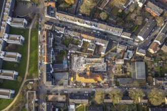 Aerial view, construction site at Glückaufschule-Ückendorf Stephanstraße, residential area
