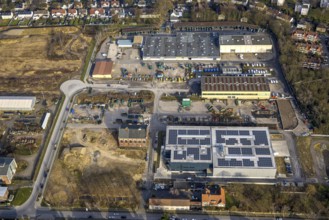Aerial view, industrial estate Bergmannsglückstraße, site of the former Bergmannsglück colliery on
