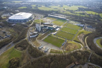 Aerial view, Bundesliga stadium Veltins-Arena of FC Schalke 04, also Arena AufSchalke football