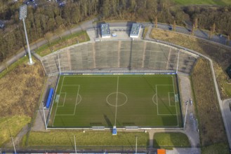 Aerial view, Parkstadion football stadium with grandstand, former home stadium of FC Schalke 04,