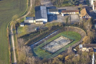 Aerial view, former Barbara Stadium SK Germania Herringen, Herringen district, Hamm, Ruhr area,