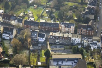 Aerial view, residential area with apartment blocks on Kentroper Weg, gardens, centre, Hamm, Ruhr