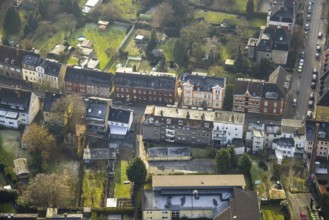 Aerial view, residential area with apartment blocks on Kentroper Weg, gardens, centre, Hamm, Ruhr
