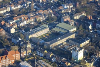 Aerial view, FLBK Friedrich-List-Berufskolleg Hamm and Eduard-Spranger-Berufskolleg, awning in the