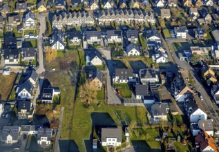 Aerial view, Michaelstraße residential area and building site, Östingstraße terraced housing