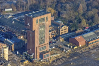 Aerial view, CreativRevier Hamm, hammerhead tower at the former Ost Heinrich Robert colliery,