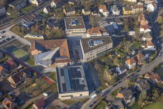 Aerial view, Arnold Freymuth Comprehensive School, An der Falkschule, Herringen district, Hamm,