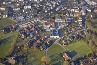 Aerial view, Arnold Freymuth Comprehensive School, An der Falkschule, Herringen district, Hamm,