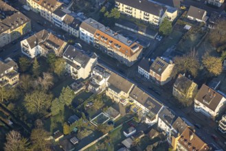 Aerial view, housing estate residential area multi-family houses at Kentroper Weg 20-40, centre,