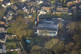 Aerial view, Sport-Aquarium Bockum Hövel, indoor and outdoor swimming pool, Bockum-Hövel, Hamm,