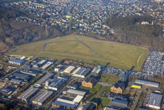 Aerial view, Radbod road bike and roller sports training track, part of the Lippe Park, former
