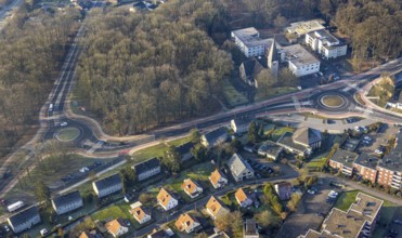 Aerial view, on the left new roundabout Hammer Straße and Bülowstraße, new roundabout Hammer Straße