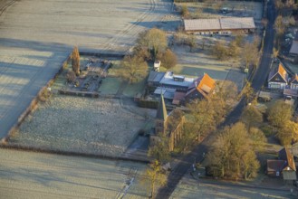 Aerial view, St Joseph's Catholic Church and cemetery, St Hubertus Schützenbruderschaft Süddinker