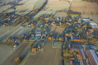 Aerial view, residential area, view of Süddinker district with St Joseph's Catholic Church and