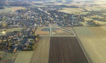 Aerial view, planned local transport connection with stop in Westtünnen, Südfeldweg, construction