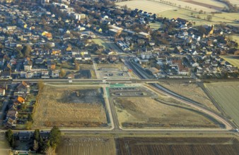 Aerial view, planned local transport connection with stop in Westtünnen, construction site on