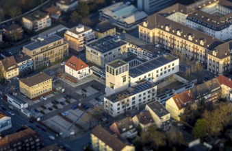 ATTENTION Photos with partial blurring created by tilt technique on the lens side, aerial view,