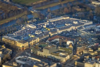 ATTENTION Photos with partial blurring caused by tilt technique on the lens side, aerial view,