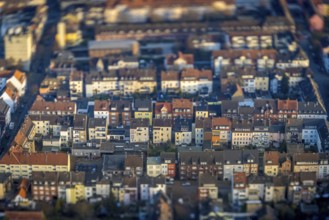 ATTENTION Photos with partial blurring caused by tilt technique on the lens side, aerial view,