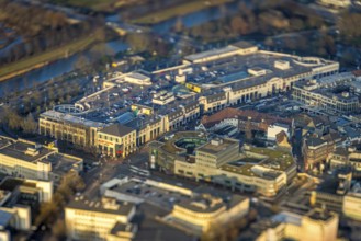 ATTENTION Photos with partial blurring caused by tilt technique on the lens side, aerial view,