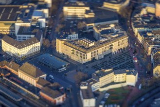 ATTENTION Photos with partial blurring caused by tilt technique on the lens side, aerial view,