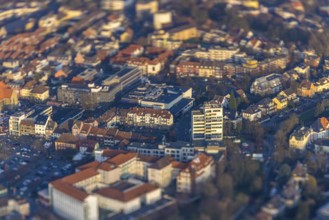 ATTENTION Photos with partial blurring created by tilt technique on the lens side, aerial view,