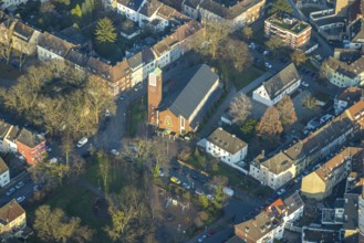 Aerial view, St. Josef's Catholic Church on Laurentiusweg, Mitte, Hamm, Ruhr area, North