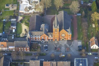 Aerial view, Evangelical Church of Christ, centre, Hamm, Ruhr area, North Rhine-Westphalia, Germany