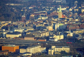 Aerial view, St. Paul's church with view over the houses of the city centre, Mitte, Hamm, Ruhr