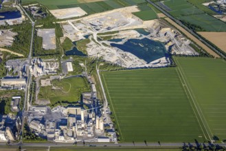 Aerial photo, Erwitte, Portland Cement, lime mining, North Rhine-Westphalia, Germany