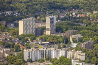 Aerial view, white giant high-rise buildings, social hotspot, three days in front of the demolition