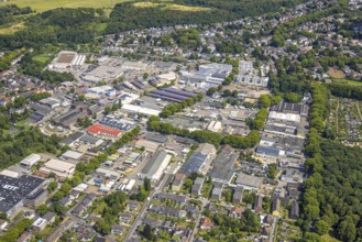 Aerial view, commercial area Hochstraße, Hochemmerich, Duisburg, Ruhr area, North Rhine-Westphalia,