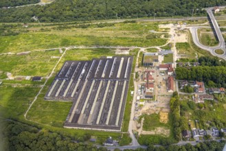 Aerial view, construction site of the former Wedau marshalling yard for the new Duisburg