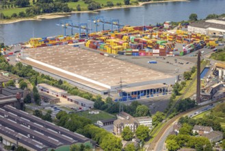 Aerial view, loport II (Zwei) Wanheim, logistics, container terminal, Wanheim-Angerhausen,