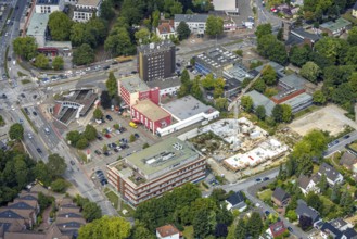 Aerial view, new building site Sittardsberg, road junction Sittardsberger Allee and Altenbrucher
